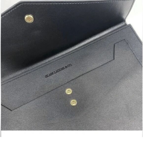 Glass Ladder & Co Megan Portfolio Black Vegan Clutch Portfolio - Picture 5 of 12